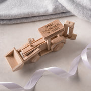 Personalised Wooden New Baby Tractor Toy