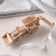 Personalised Wooden New Baby Tractor Toy