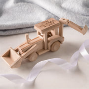 Personalised Wooden Christening Tractor Toy