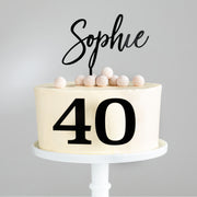 Personalised Classic Birthday Age Side On Cake Topper