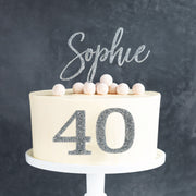 Personalised Classic Birthday Age Side On Cake Topper