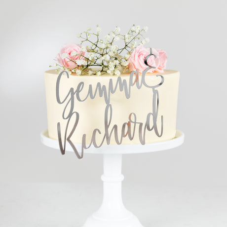 Personalised Classic Couples Side On Cake Topper