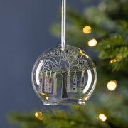 Personalised New Baby Family Tree Dome Bauble