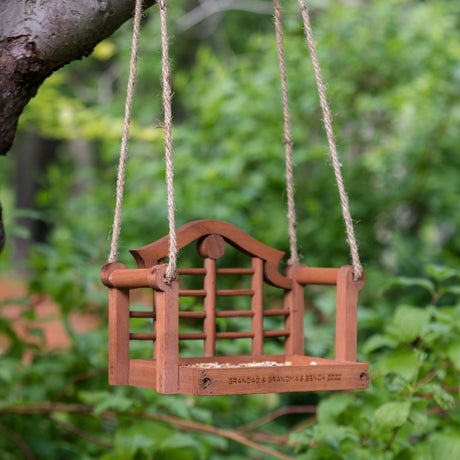 Personalised Wooden Garden Swing Bird Feeder