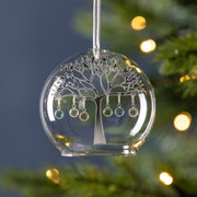 Personalised Birthstone Family Tree Glass Dome Bauble
