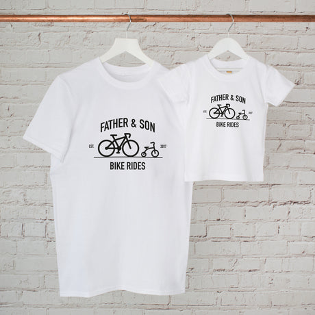 Personalised Father And Son Bike Ride T Shirt Set