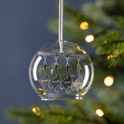 Personalised Geese Family Christmas Glass Dome Bauble
