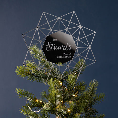 Personalised Geometric Star Christmas Tree Topper