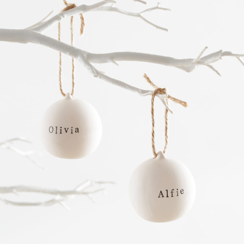 Ceramic Bauble With Natural Twine