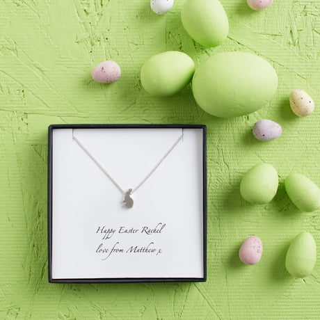 Personalised Silver Rabbit Charm Necklace