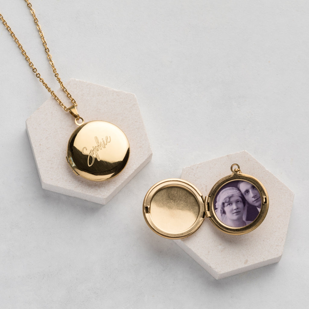 Personalised Engraved Locket Necklace With Photo