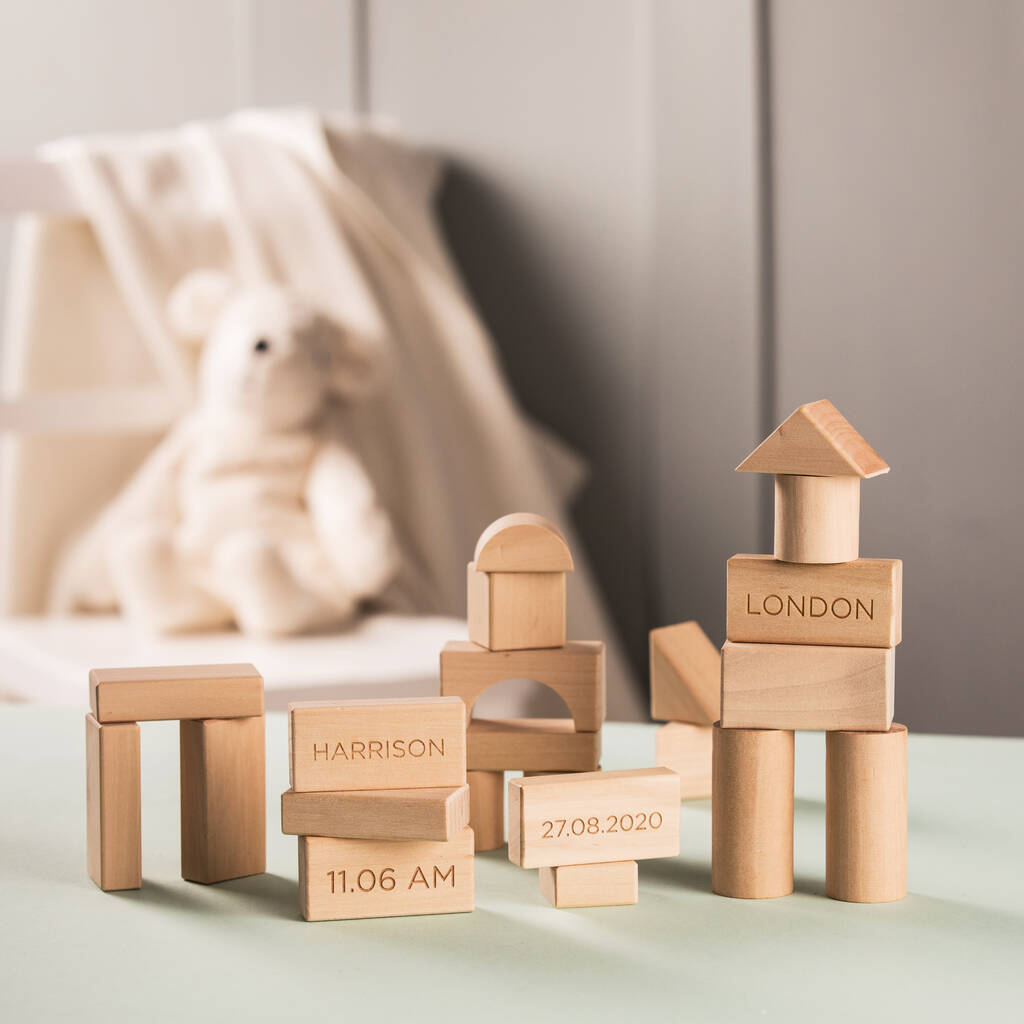 Personalised Baby Wooden Blocks