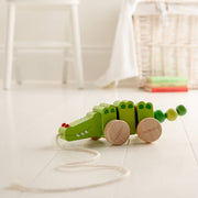 Personalised Pull Along Wooden Crocodile