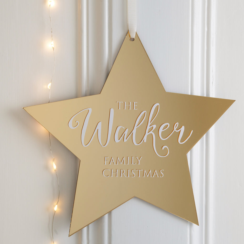 Personalised Metallic Family Star Wall Plaque