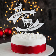 Personalised Reindeer Family Christmas Cake Topper