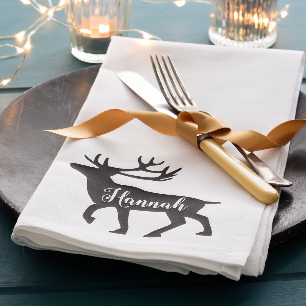 Personalised Reindeer Christmas Napkin