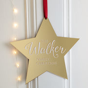 Personalised Metallic Family Star Wall Plaque