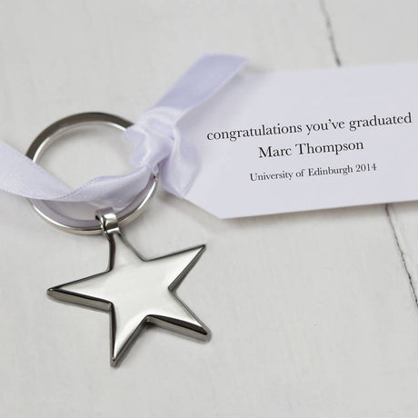 Graduation Star Keyring Gift And Personalised Tag