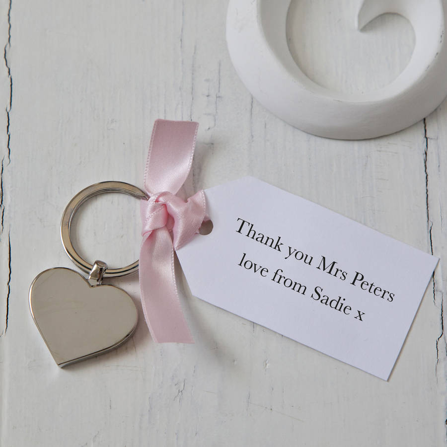 Heart Keyring Teacher Gift And Personalised Tag
