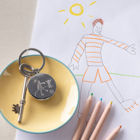 Personalised Childs Drawing Father's Day Keyring