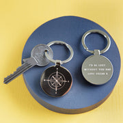 Personalised Father's Day Compass Keyring