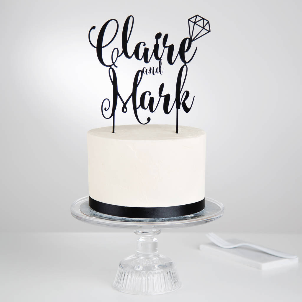 Personalised Couples Diamond Cake Topper | Twenty-Seven
