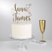 Personalised Couples Hearts Cake Topper
