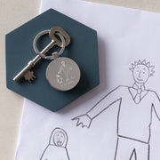 Personalised Daddy And Me Childs Drawing Keyring