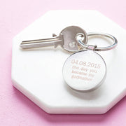 Personalised Day You Became My Godparent Keyring