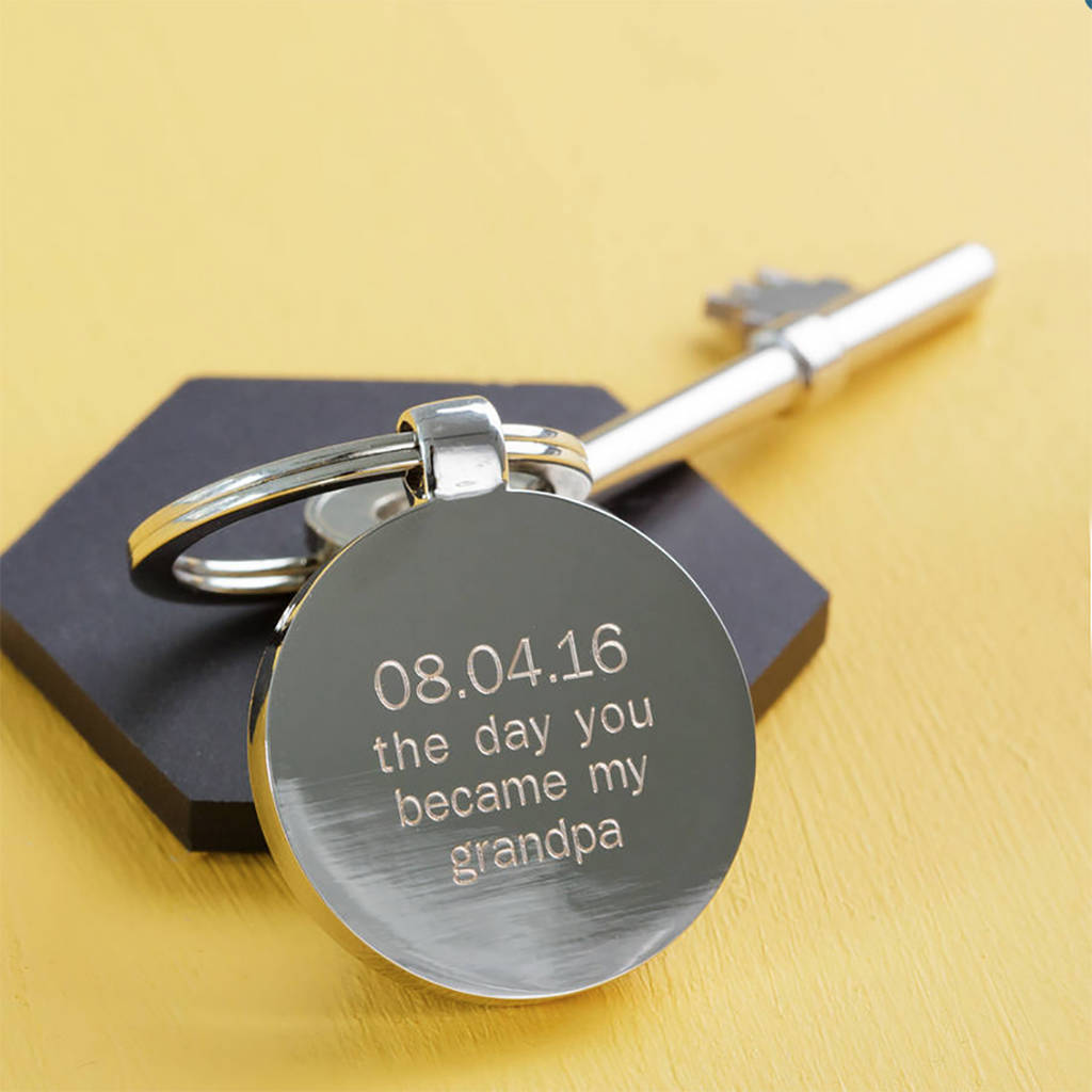 Personalised Day You Became My Grandpa Keyring