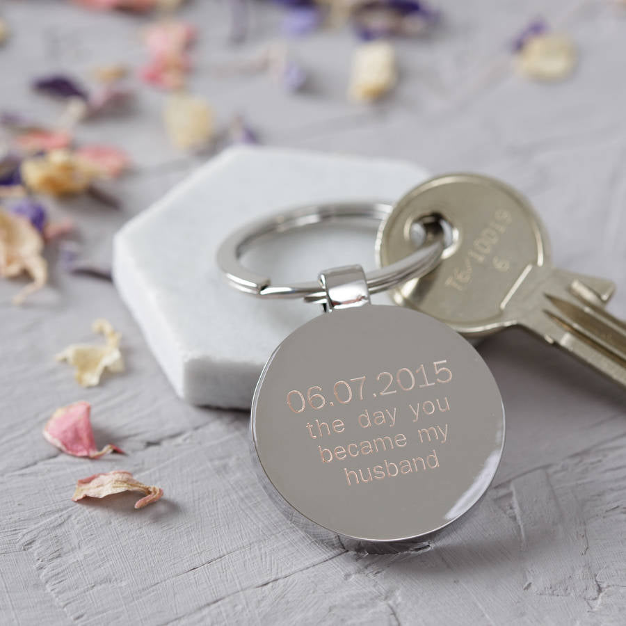 Personalised Day You Became My Husband Keyring