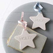 Personalised Engraved Ceramic Star Christmas Decoration