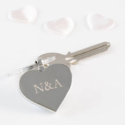 Personalised Engraved Initials Heart Keyring