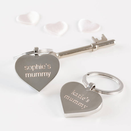 Personalised Engraved Mummy Heart Keyring