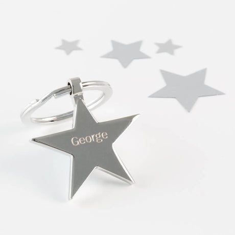 Personalised Engraved Star Keyring