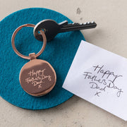 Personalised Handwriting Engraved Father's Day Keyring