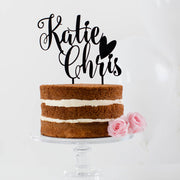 Personalised Love Heart Couples Cake Topper