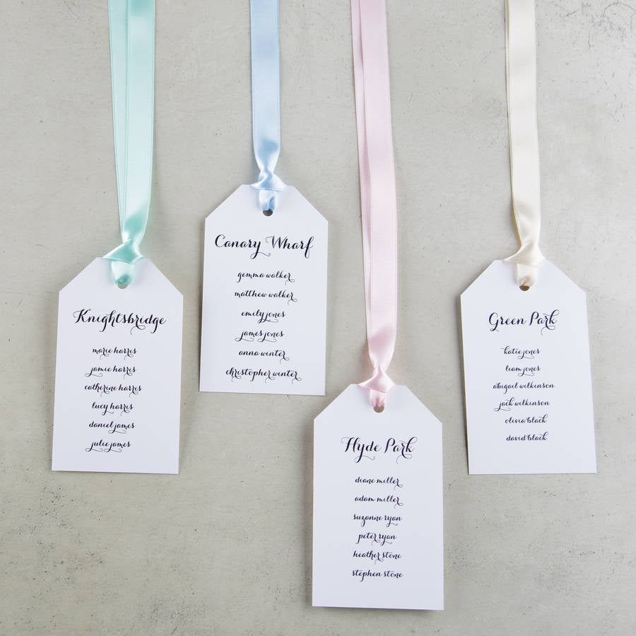 Personalised Luggage Tag Table Plan Tags