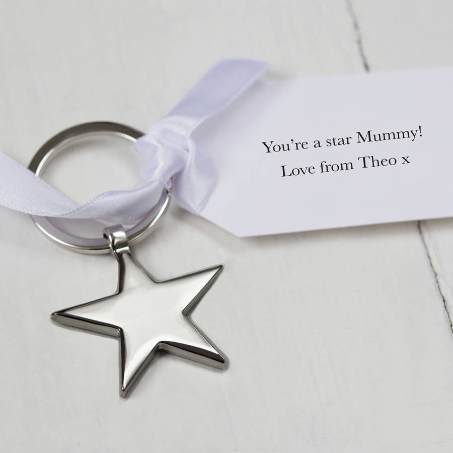 Personalised Mother's Day Star Keyring And Tag