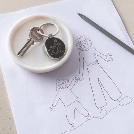 Personalised Mummy And Me Child's Drawing Keyring
