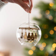 Personalised Penguin Family Glass Dome Bauble