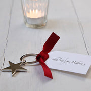 Personalised Star Christmas Keyring With Tag