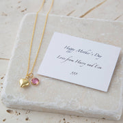 Personalised Gold Swarovski Birthstone Heart Necklace