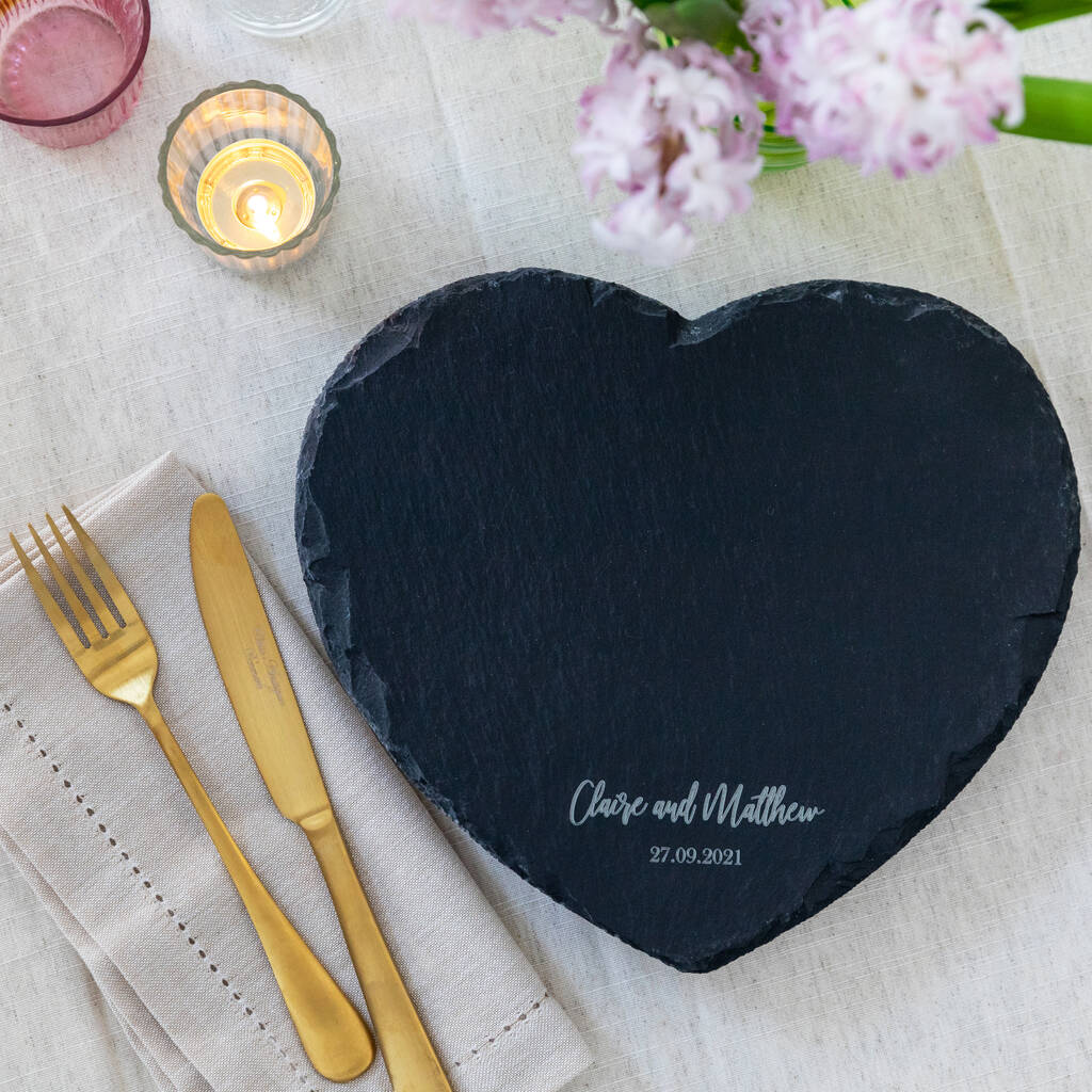 Personalised Couples Slate Cheese Board