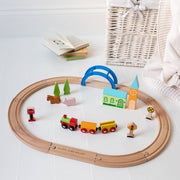 Personalised Wooden City And Countryside Train Set