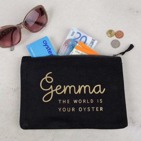 Personalised World Is Your Oyster Pouch