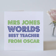 Personalised Worlds Best Teacher Card