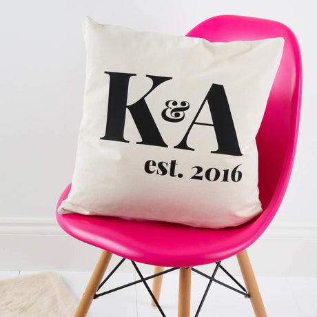 Couples Initials Cushion Cover