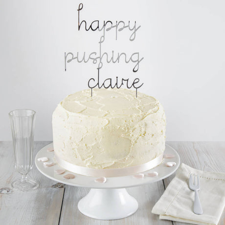Personalised Happy Pushing Cake Topper